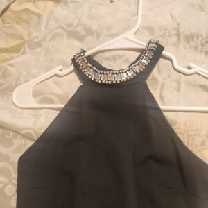 Charlotte Russe Black Embellished Halter Dress